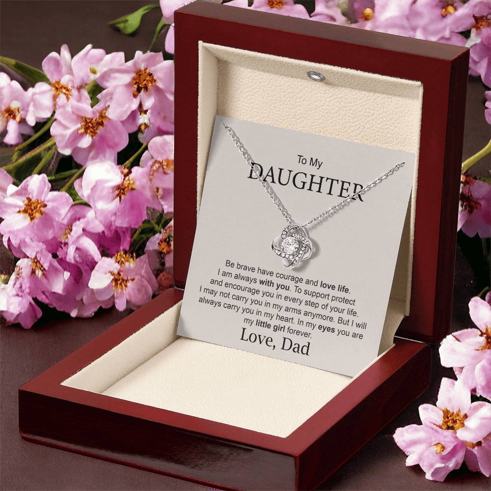 Daughter Gift from Dad – Courage & Love Life Necklace