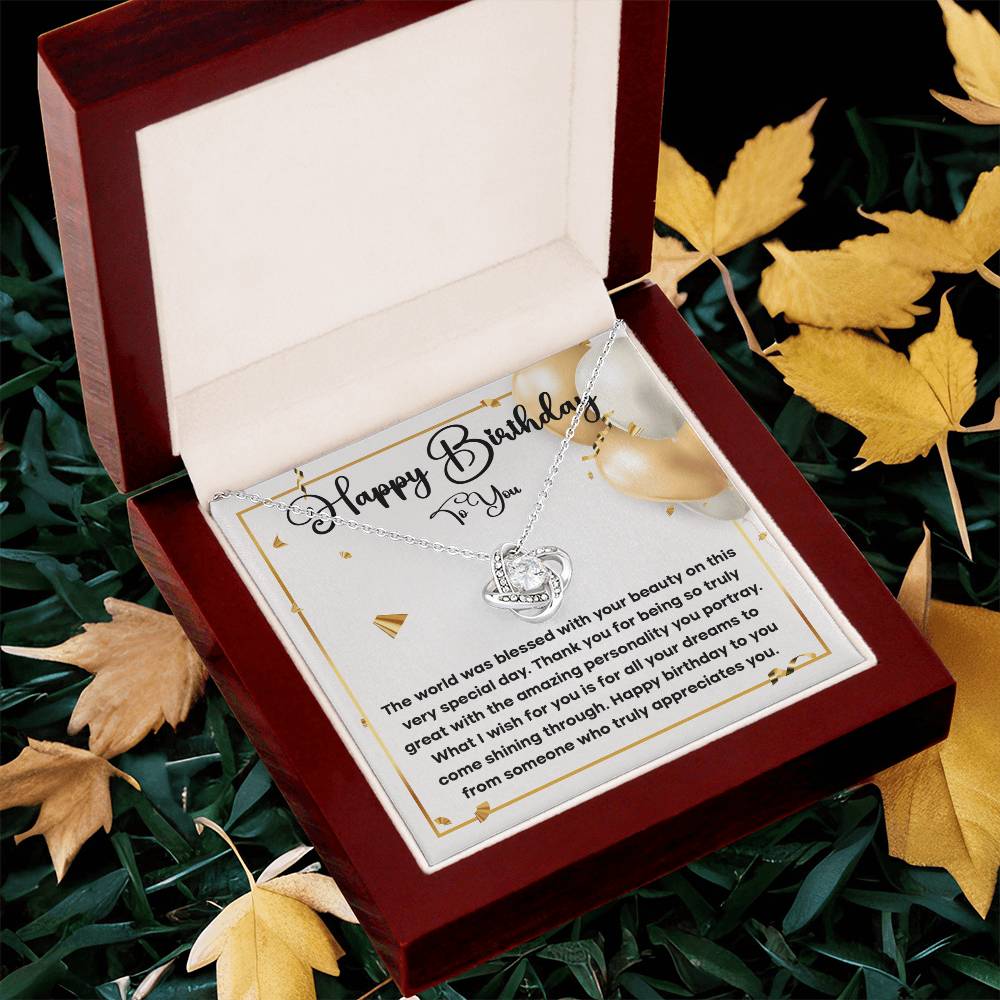 Birthday Necklace Gift for Her – Heartfelt Message Card
