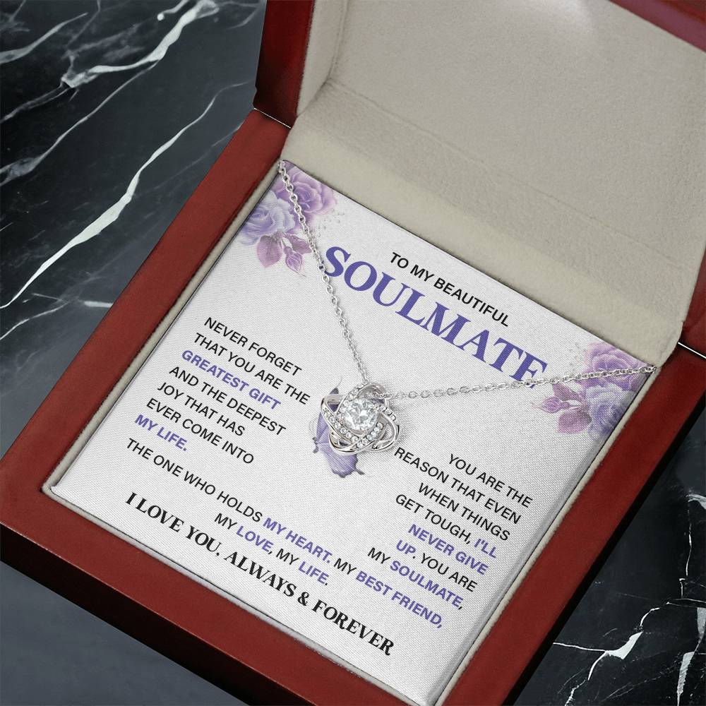 Soulmate Necklace Gift for Her – Card & Gift Box