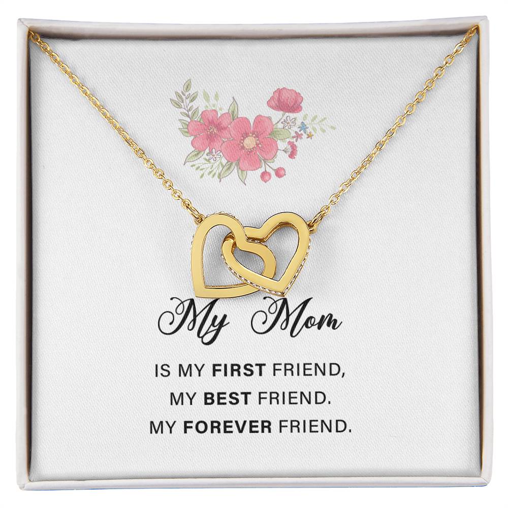Interlocking Hearts Necklace For Mon with Sweet Message