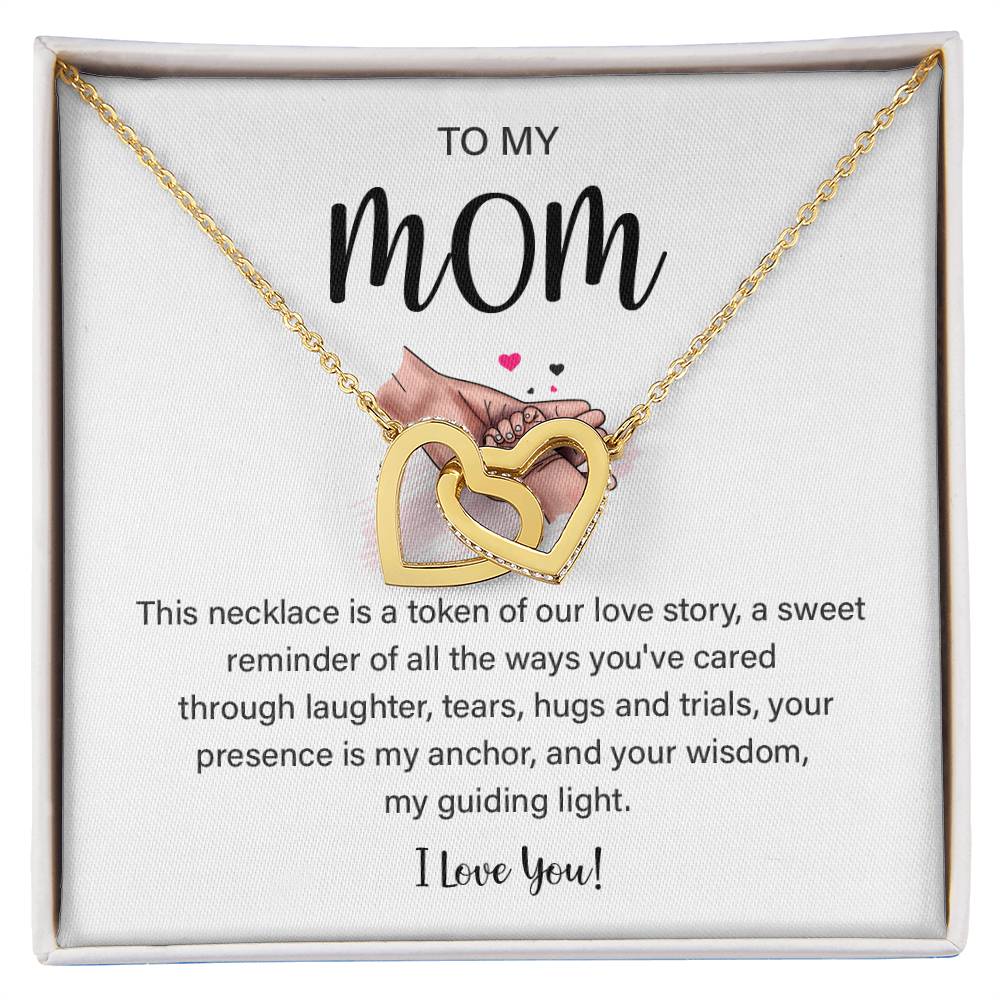 Mom Necklace with Heart Pendant and Loving Note