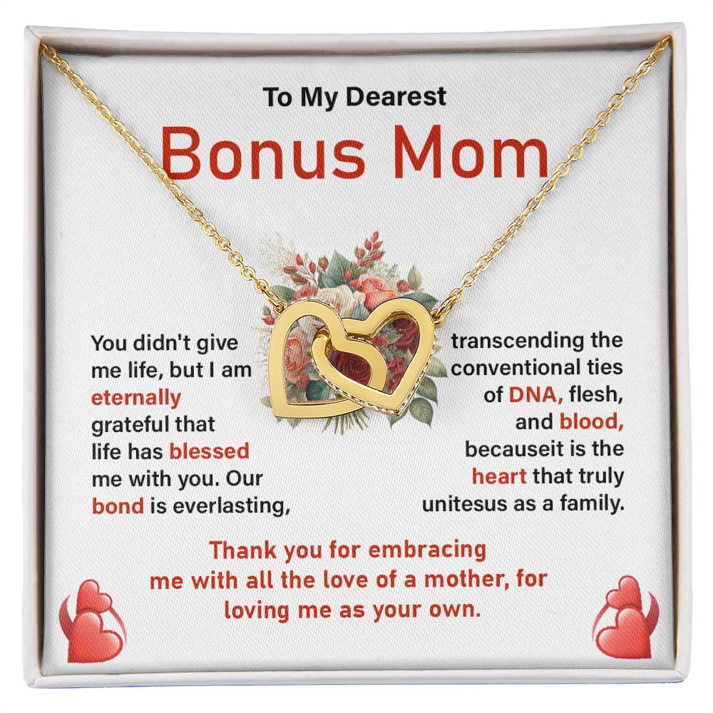Bonus Mom Necklace Gift from Daughter with Card