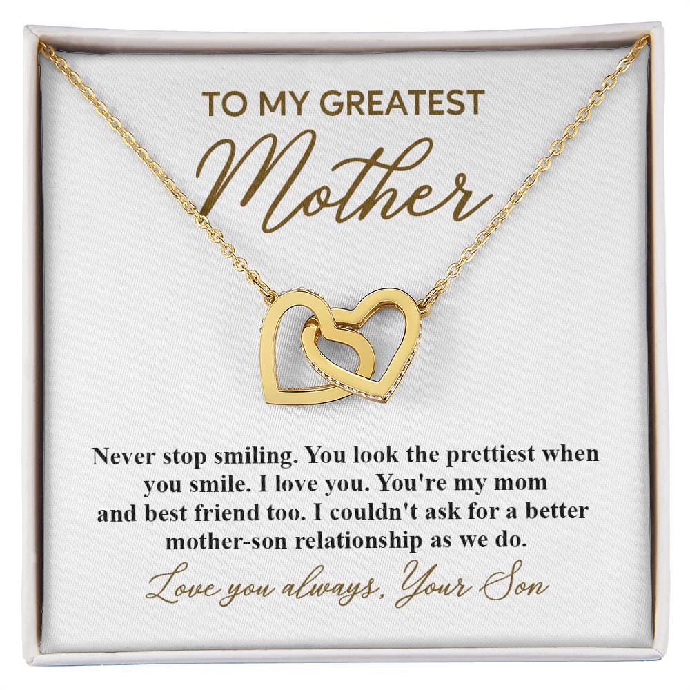 Necklace Gift for Mother from Son – Best Friend Message Card