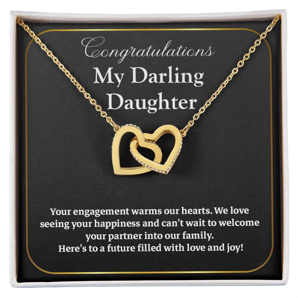 Congratulations My Darling Daughter Daughter Engagement Necklace Sentimental Gift For Daughter’s Engagement Jewelry Gift For Daughter’s Engagement Wedding Journey Gift For Daughter Jewelry Gift For Future Bride Wedding Day Necklace For Daughter