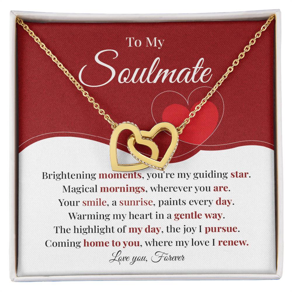 Romantic Soulmate Necklace Gift with Heart Card Box