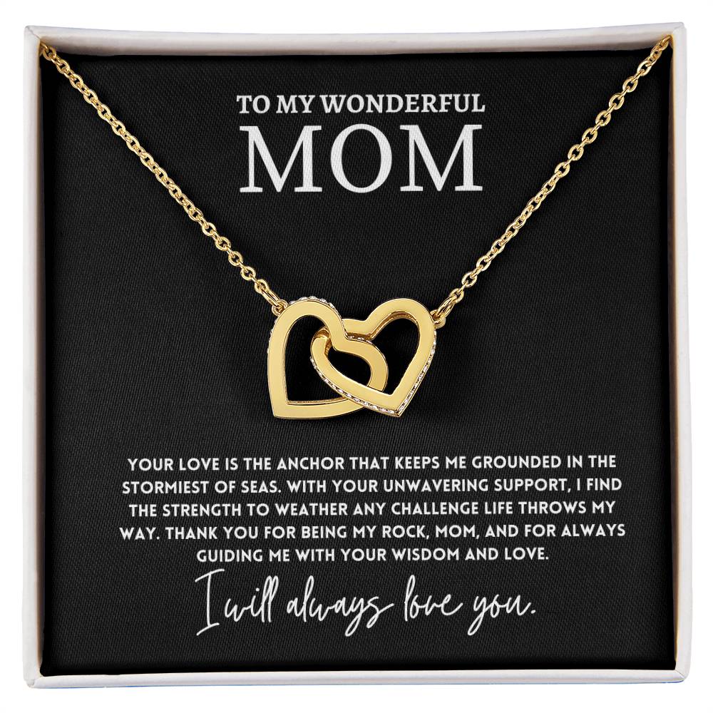 Interlocking Hearts Mom Necklace Gift from Daughter