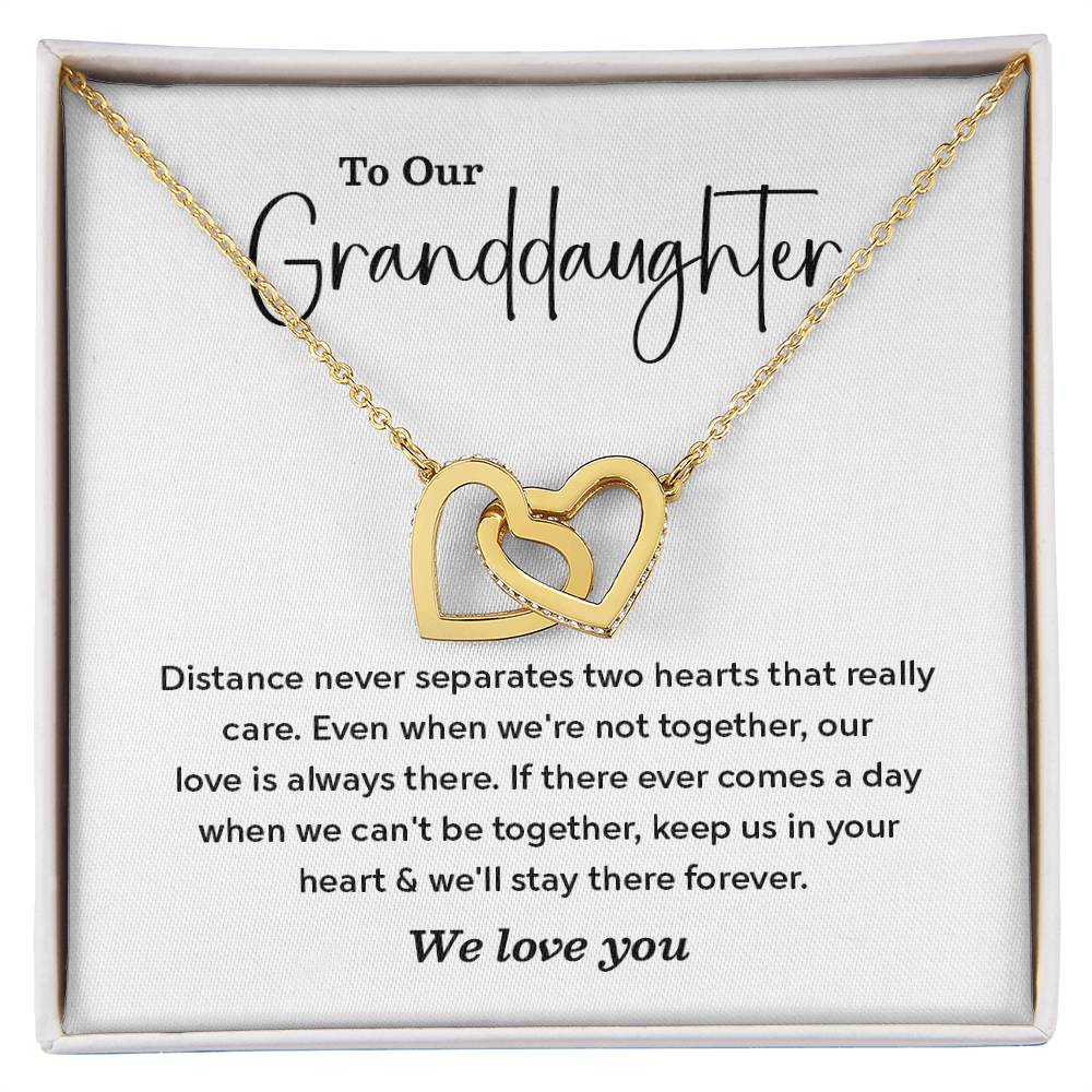 To Our Granddaughter Necklace Gift – Always in Your Heart Message
