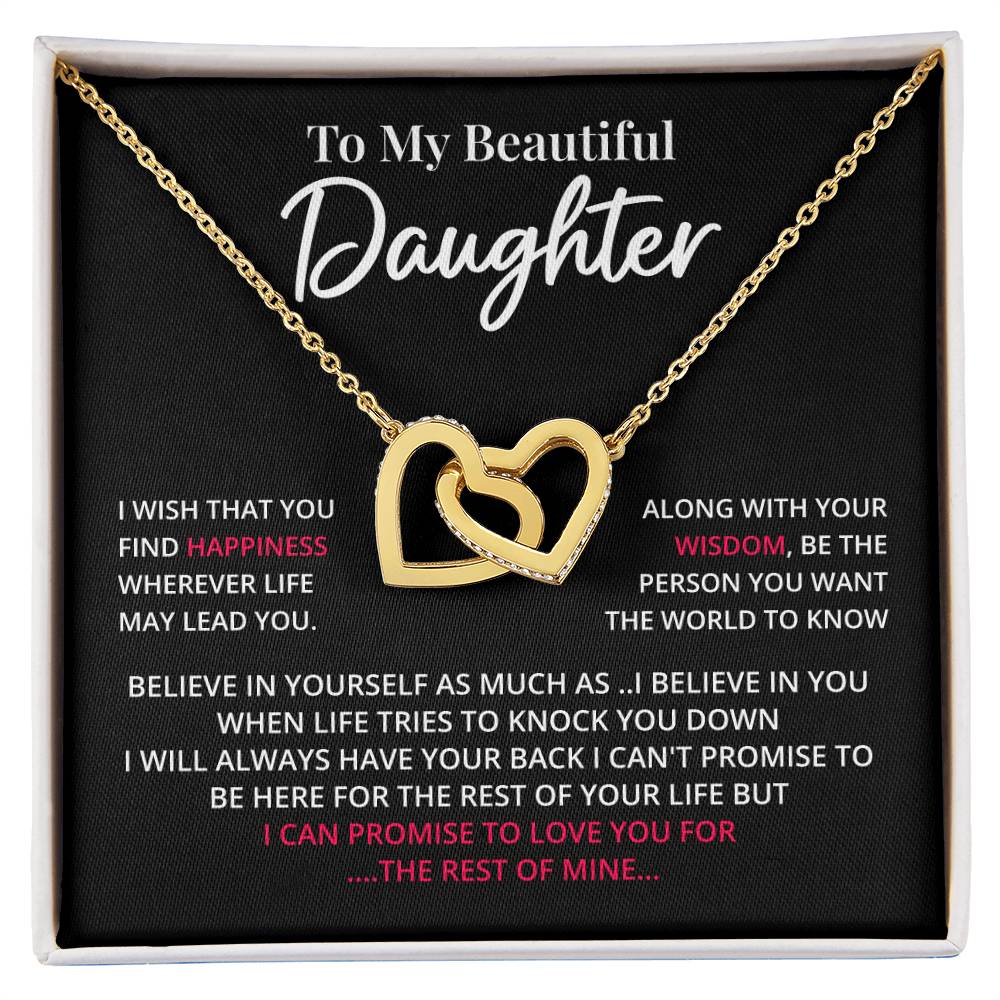 Daughter Necklace Gift with Love & Wisdom Message Card