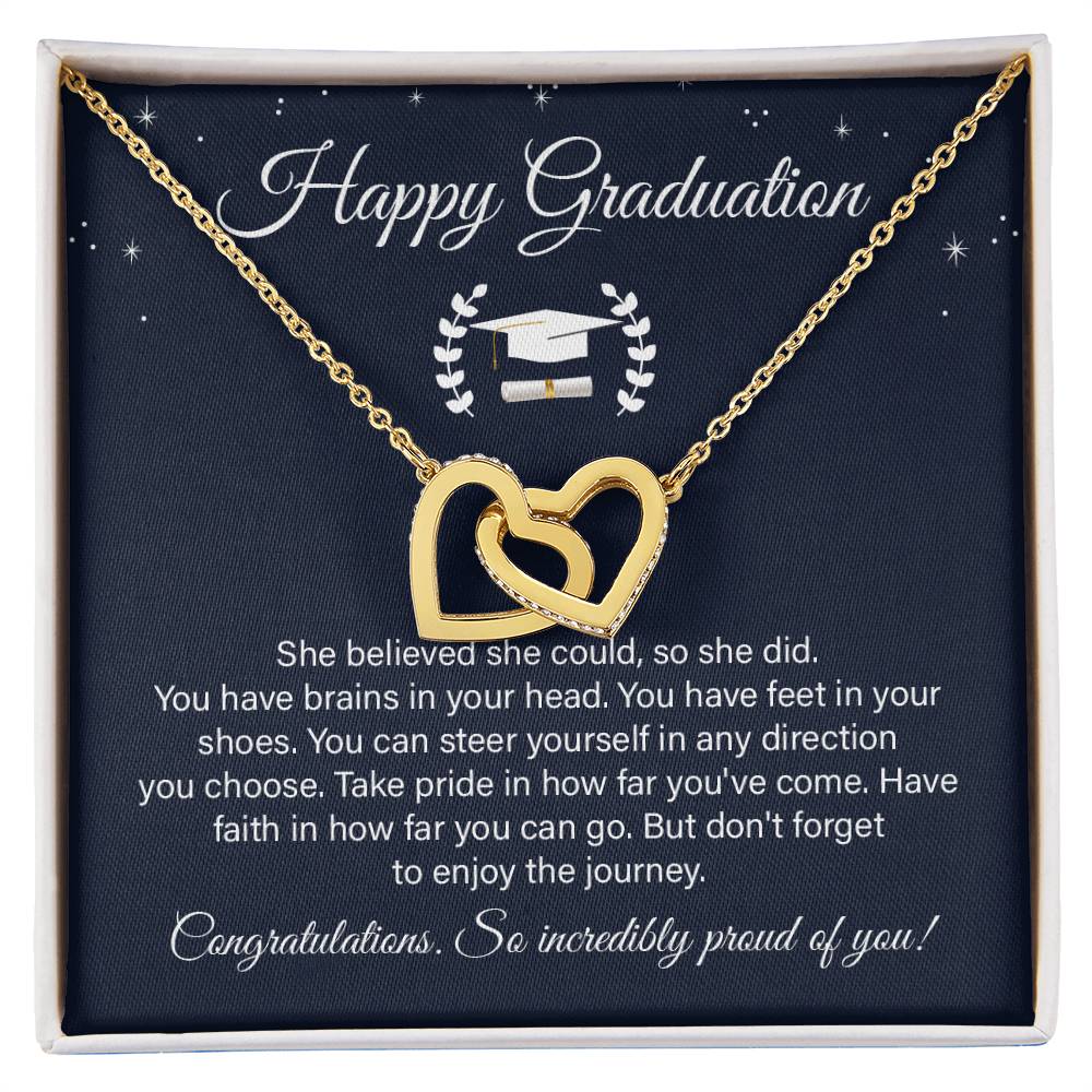 Graduation Gift Necklace– Heart Pendant With Message Card