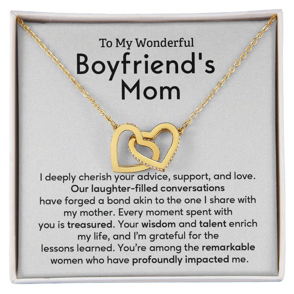 To My Wonderful Boyfriend's Mom Boyfriend’s Mom Appreciation Gift Necklace For Mom’s Wisdom And Talent Special Bond With Boyfriend’s Mom Necklace Meaningful Gift For Boyfriend’s Mom Necklace For Family Bond Unique Family Bond Necklace