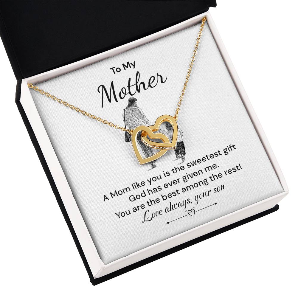 Mother Necklace from Son – Sweet Gift with Message Card