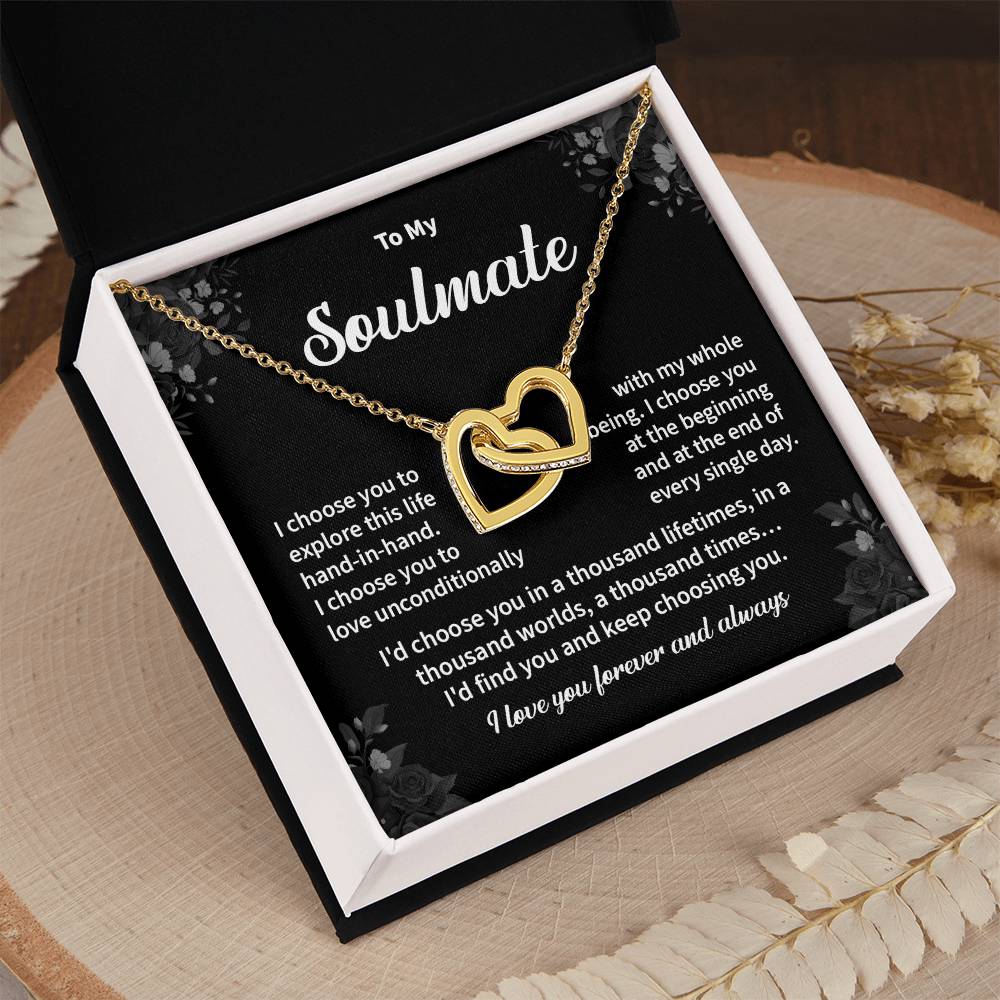 Soulmate Interlocking Hearts Necklace – Gift Box