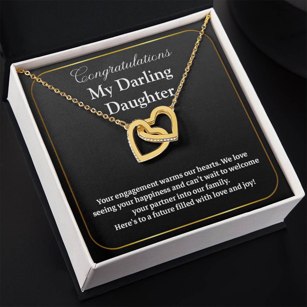 Congratulations My Darling Daughter Daughter Engagement Necklace Sentimental Gift For Daughter’s Engagement Jewelry Gift For Daughter’s Engagement Wedding Journey Gift For Daughter Jewelry Gift For Future Bride Wedding Day Necklace For Daughter