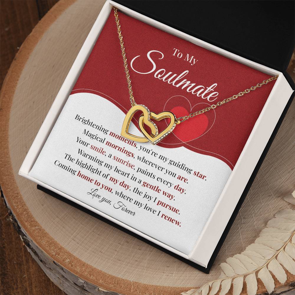 Romantic Soulmate Necklace Gift with Heart Card Box