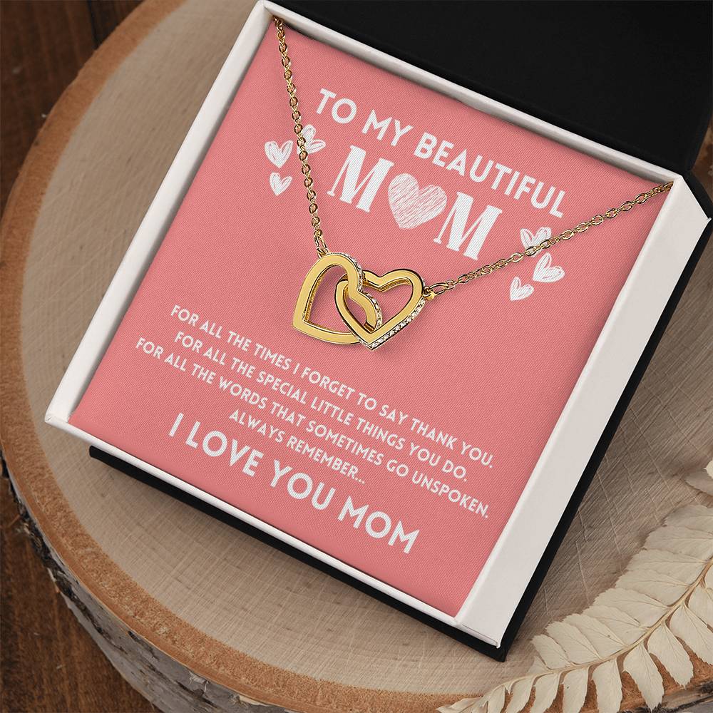 Mom Necklace Gift from Daughter with Love Message