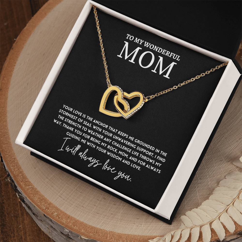Interlocking Hearts Mom Necklace Gift from Daughter