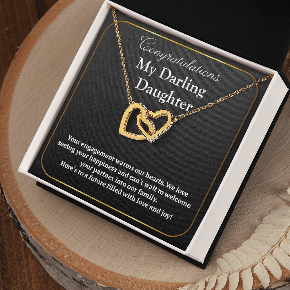 Congratulations My Darling Daughter Daughter Engagement Necklace Sentimental Gift For Daughter’s Engagement Jewelry Gift For Daughter’s Engagement Wedding Journey Gift For Daughter Jewelry Gift For Future Bride Wedding Day Necklace For Daughter
