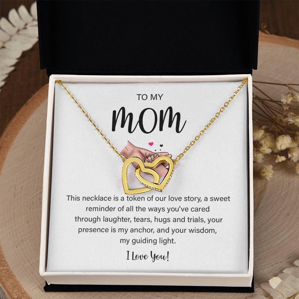 Mom Necklace with Heart Pendant and Loving Note
