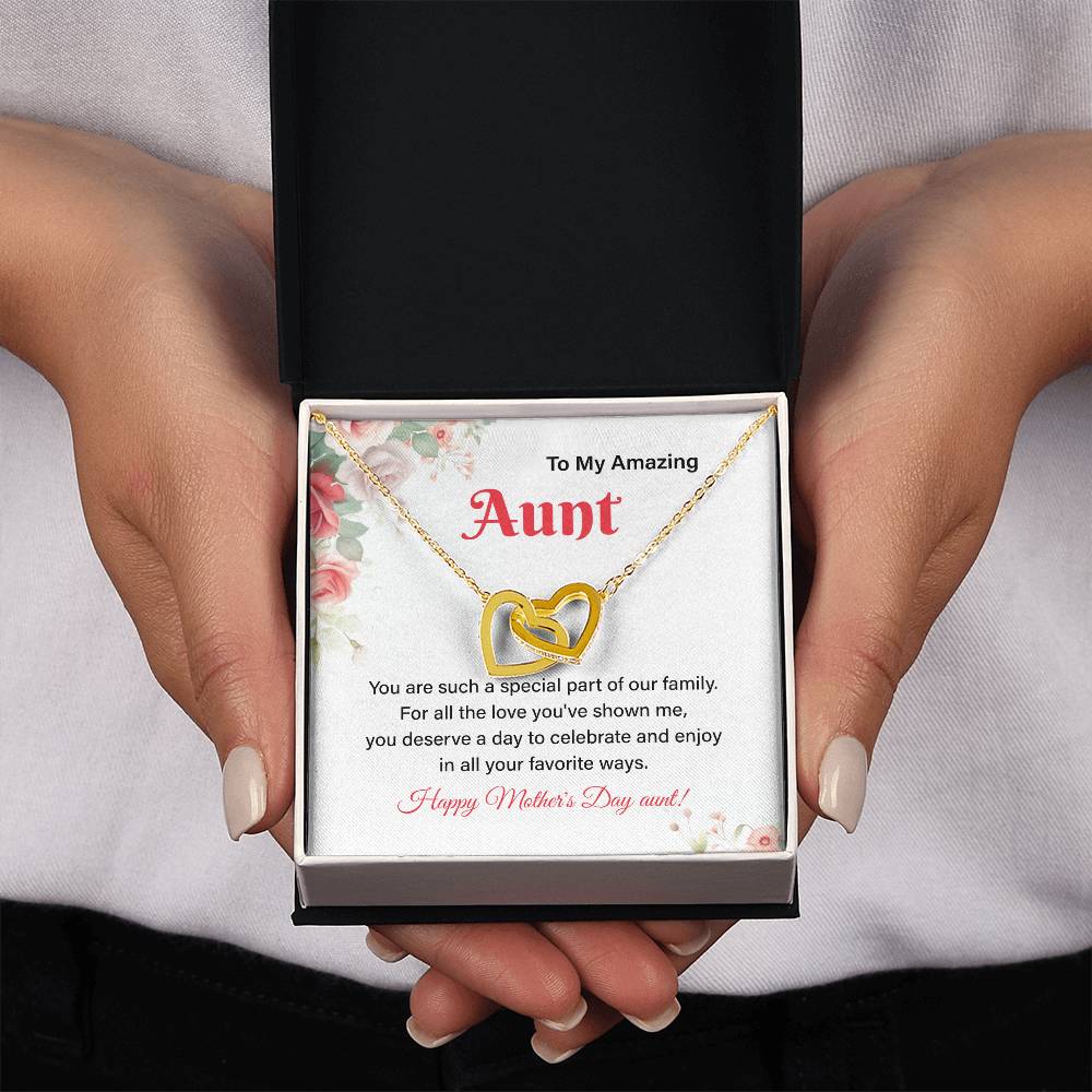 Aunt Necklace Gift for Mother’s Day from Niece with Message Card