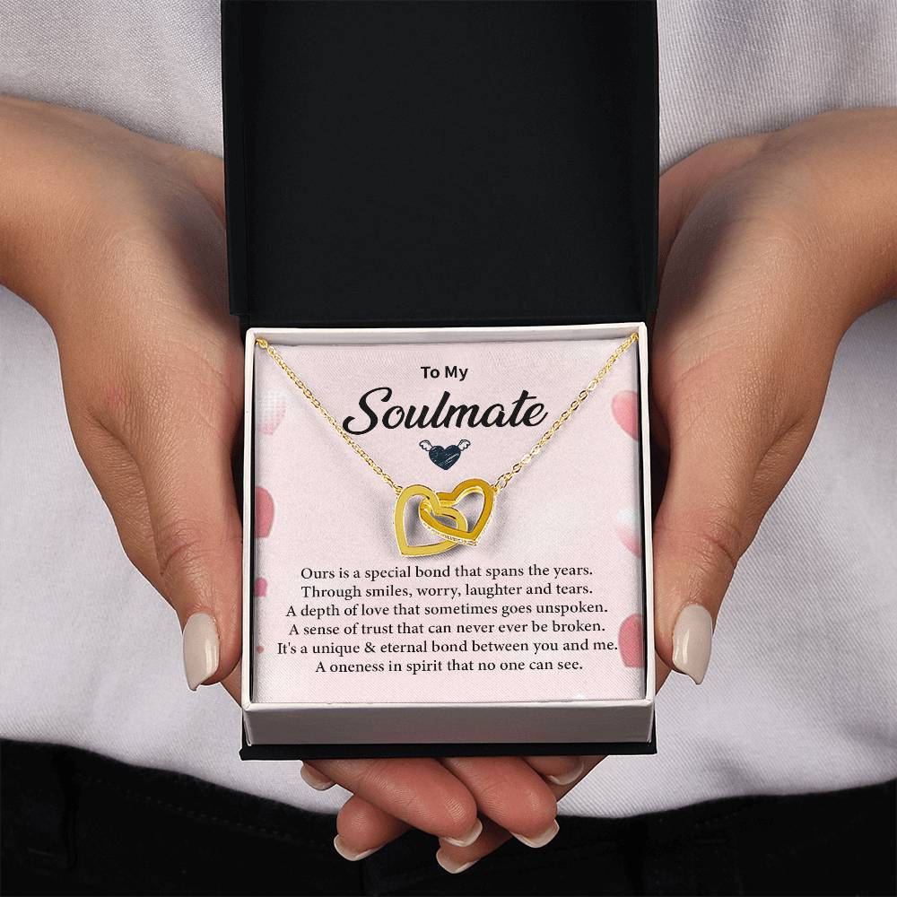 Romantic Soulmate Necklace for Her with Message Card