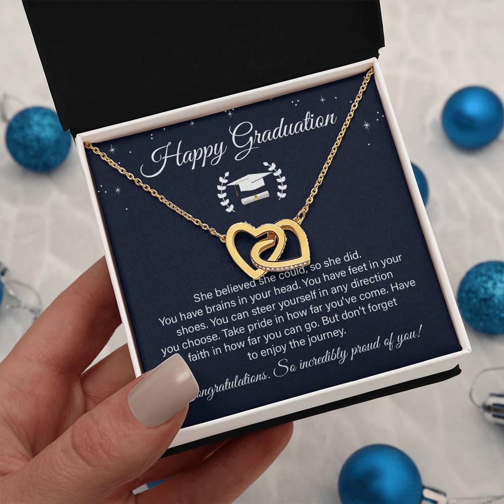 Graduation Gift Necklace– Heart Pendant With Message Card