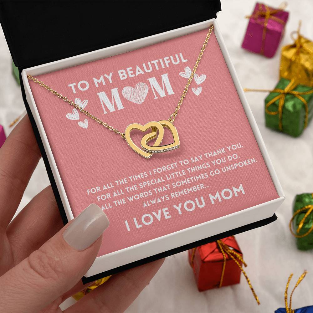 Mom Necklace Gift from Daughter with Love Message