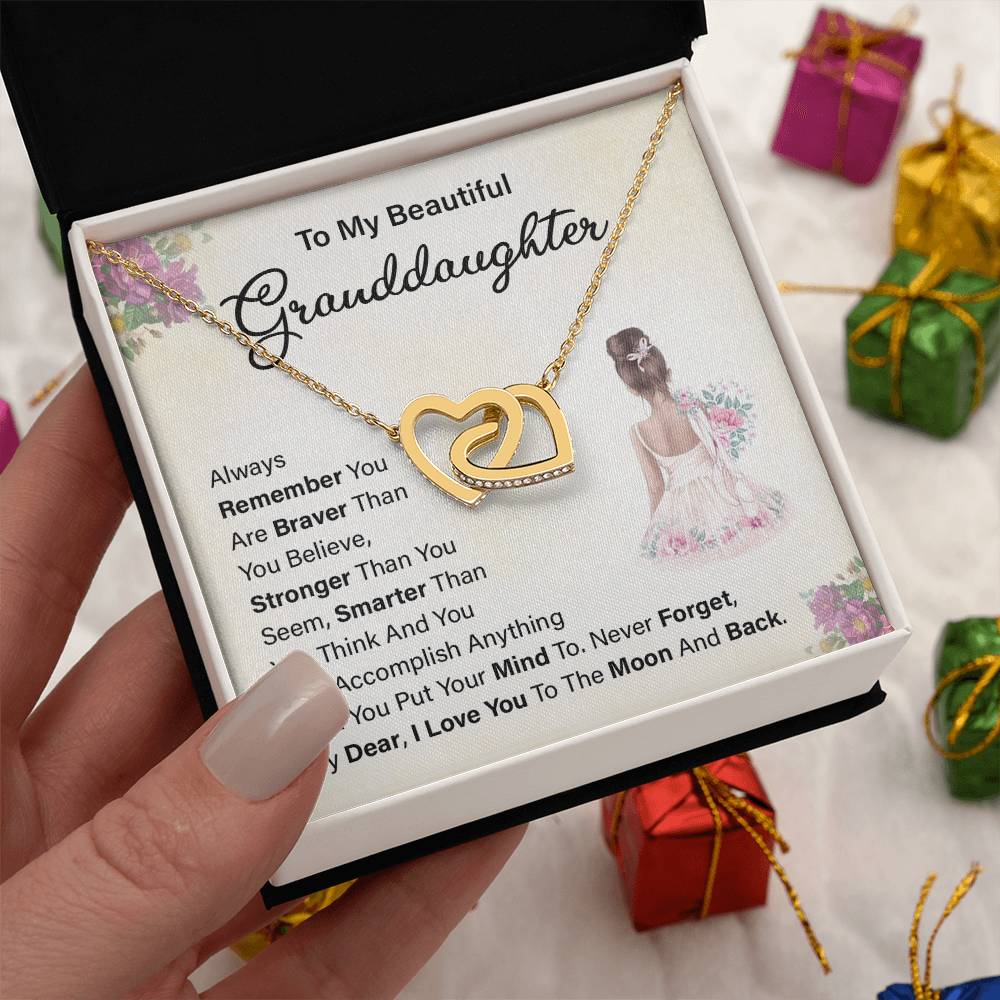 To My Beautiful Granddaughter Necklace – To the Moon and Back Gift