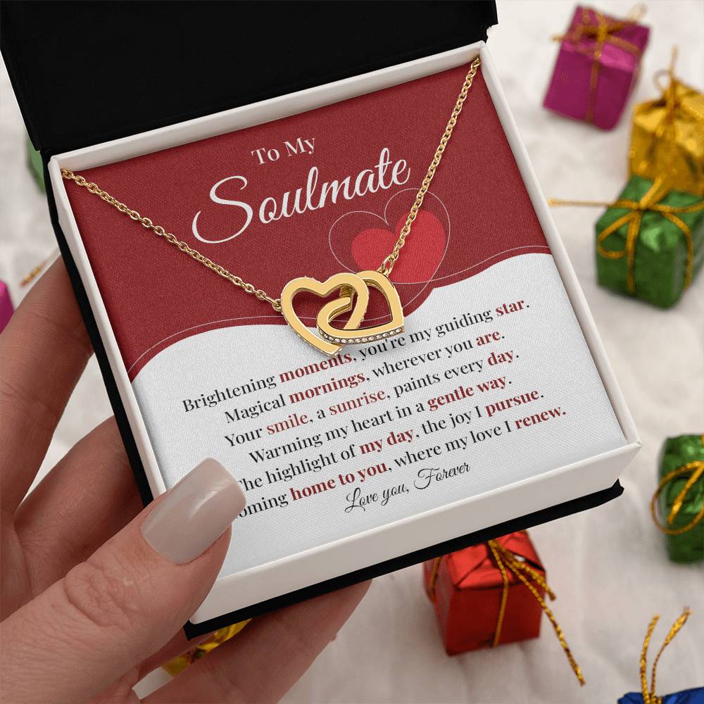 Romantic Soulmate Necklace Gift with Heart Card Box