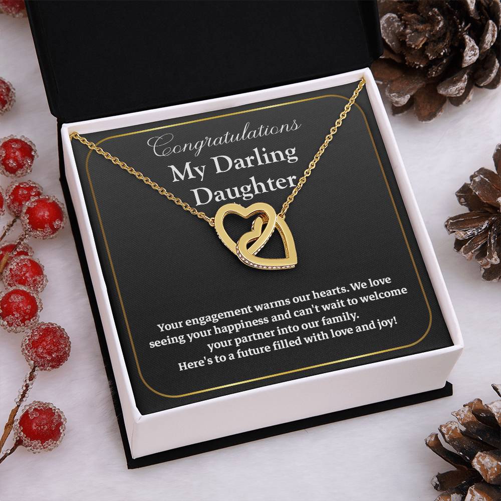 Congratulations My Darling Daughter Daughter Engagement Necklace Sentimental Gift For Daughter’s Engagement Jewelry Gift For Daughter’s Engagement Wedding Journey Gift For Daughter Jewelry Gift For Future Bride Wedding Day Necklace For Daughter