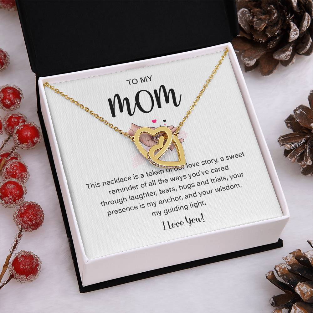 Mom Necklace with Heart Pendant and Loving Note