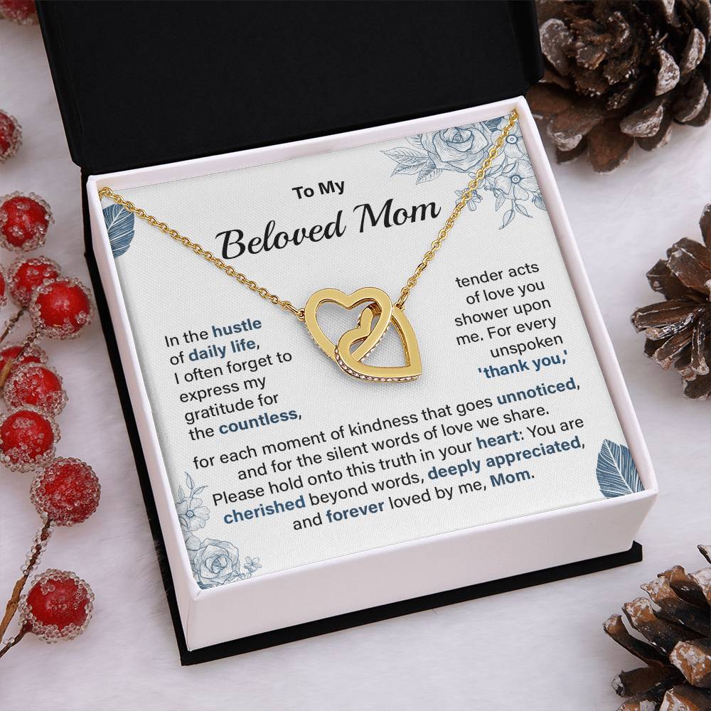 Beloved Mom Necklace Gift from Daughter or Son