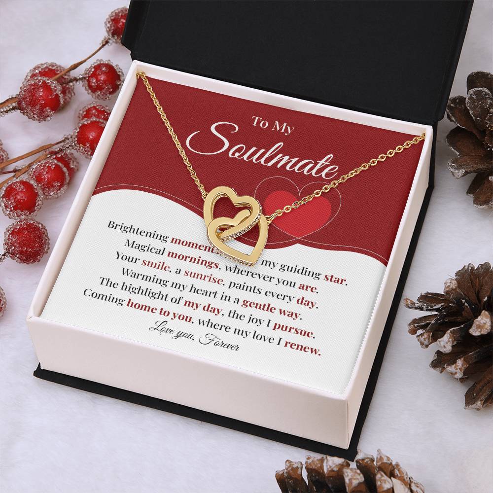 Romantic Soulmate Necklace Gift with Heart Card Box