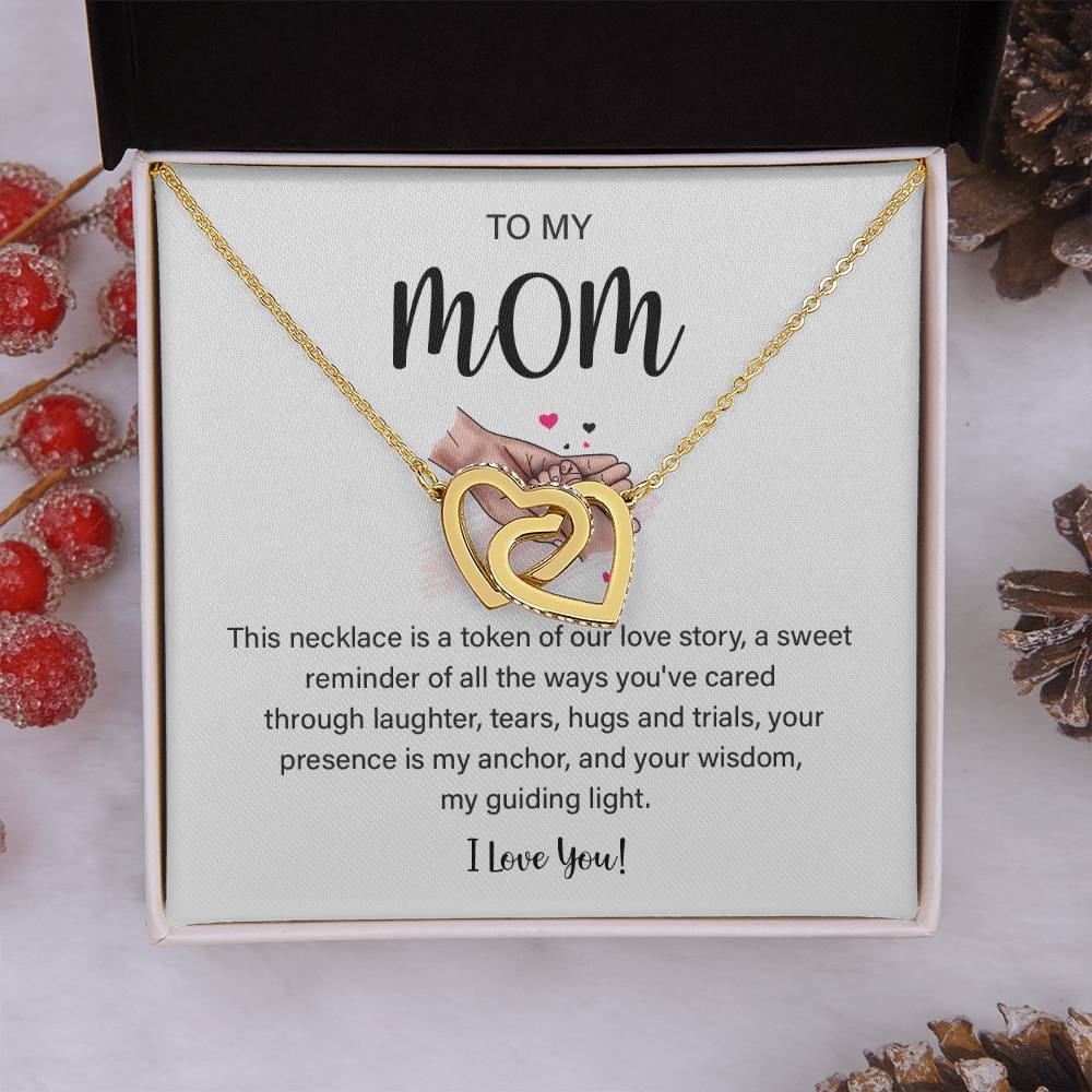 Mom Necklace with Heart Pendant and Loving Note