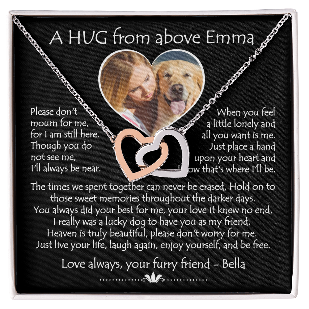 A Hug From Above Emma - Heartwarming Message Card From Your Beloved Furry Friend Bella