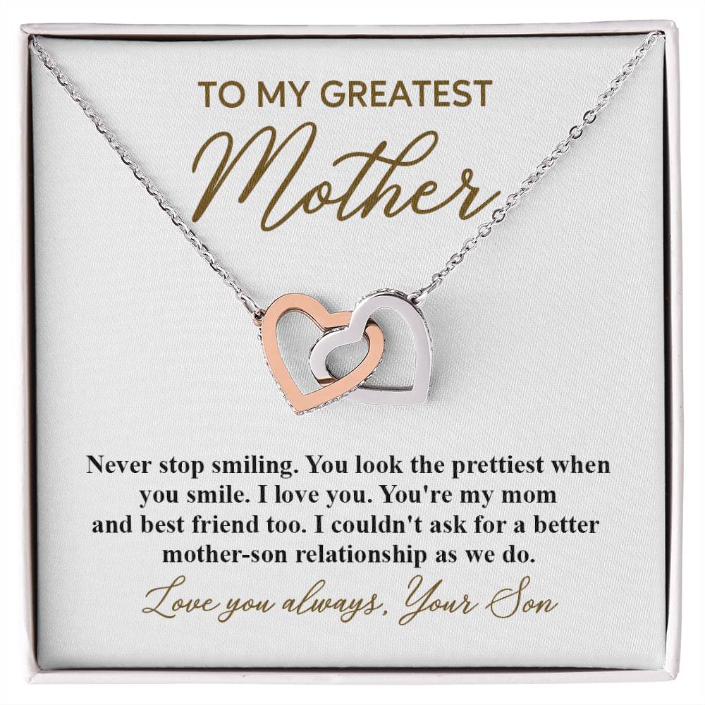 Necklace Gift for Mother from Son – Best Friend Message Card