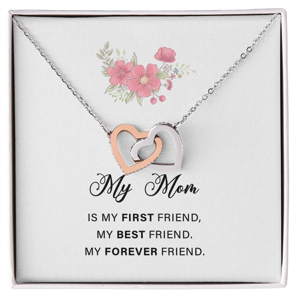 Interlocking Hearts Necklace For Mon with Sweet Message