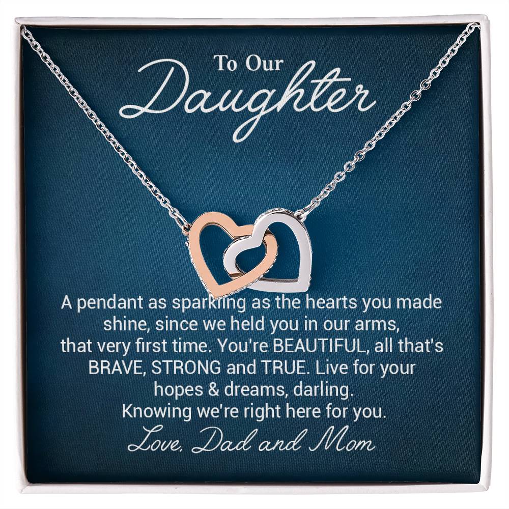 To Our Daughter Interlocking Hearts Necklace from Parents
