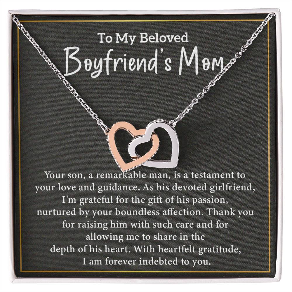 To My Beloved Boyfriend's Mom Heartfelt Message Necklace For Mom Necklace For Boyfriend’s Family Bond Mother-son Bond Necklace Beloved Boyfriend’s Mom Necklace Gift Gift For Boyfriend’s Mom Unique Gift For Boyfriend’s Mom