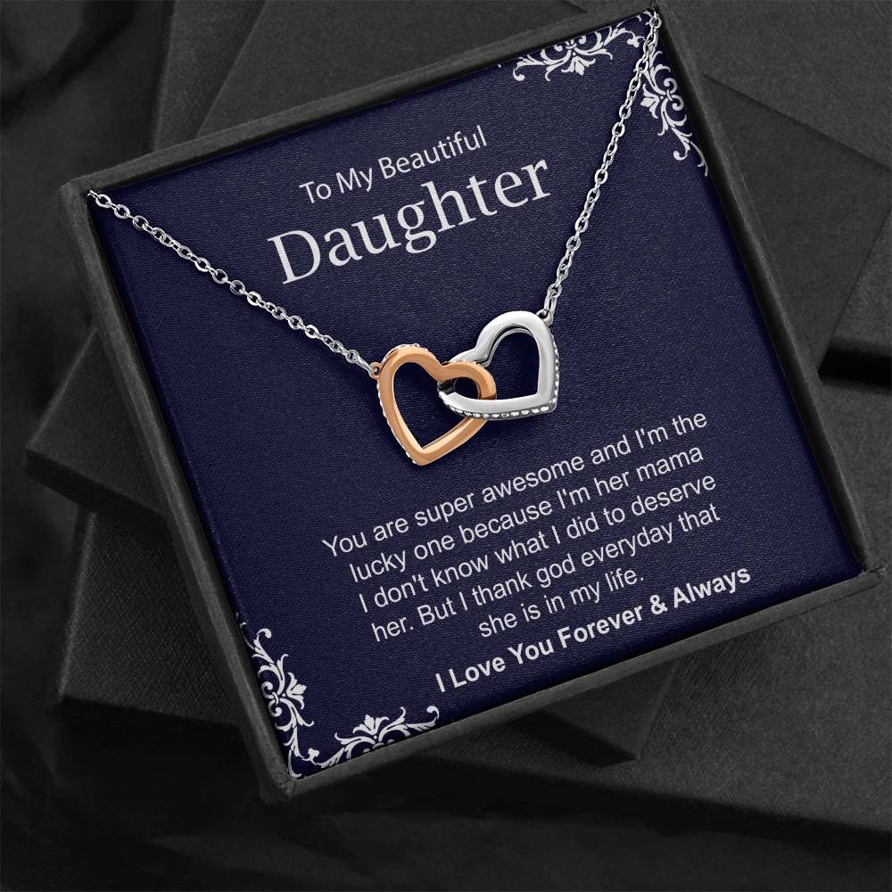 Daughter Necklace Gift from Mom with Message Card