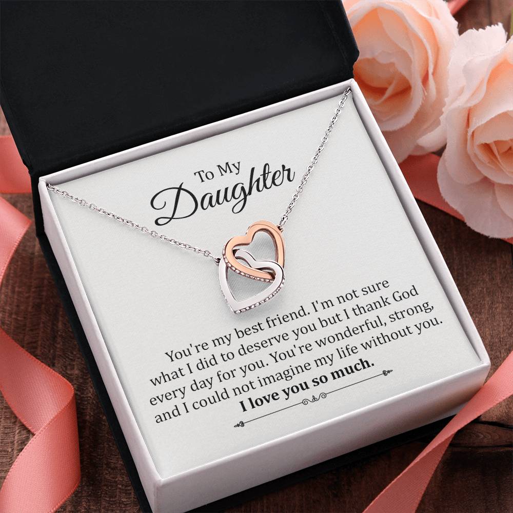Daughter Necklace Gift with Heartfelt Friendship Quote