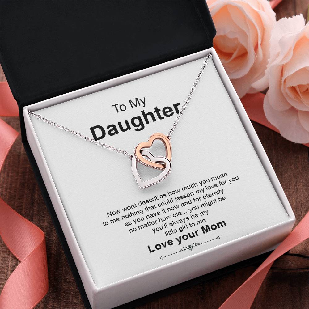 Daughter Gift from Mom with Heart Necklace & Card