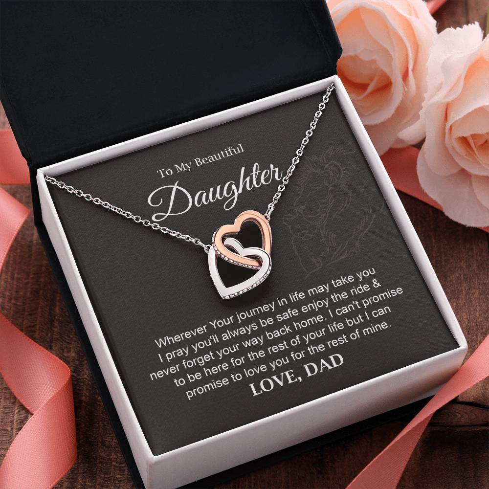 Daughter Necklace Gift from Dad with Journey Quote
