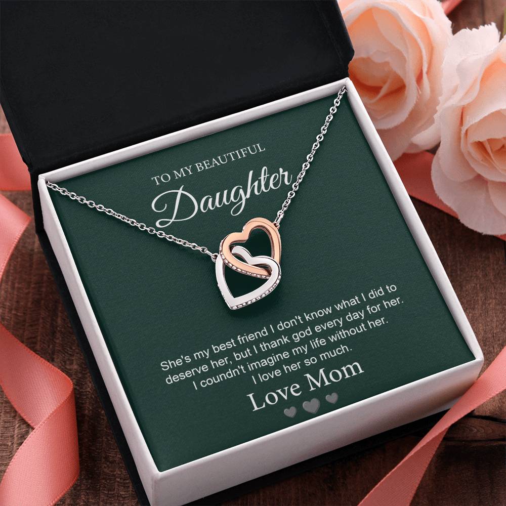 Daughter Necklace Gift from Mom with Love Note