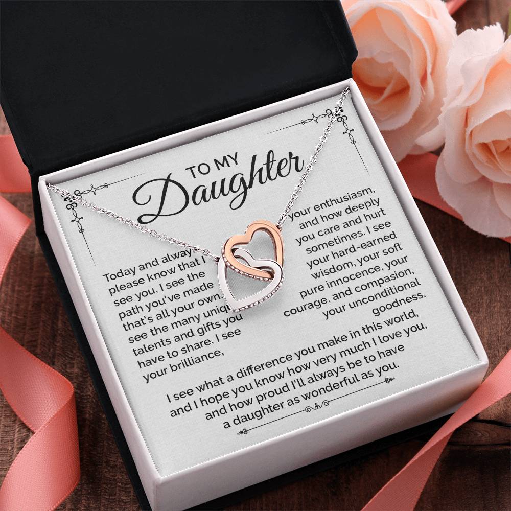 Meaningful Daughter Necklace Gift with Appreciation Note