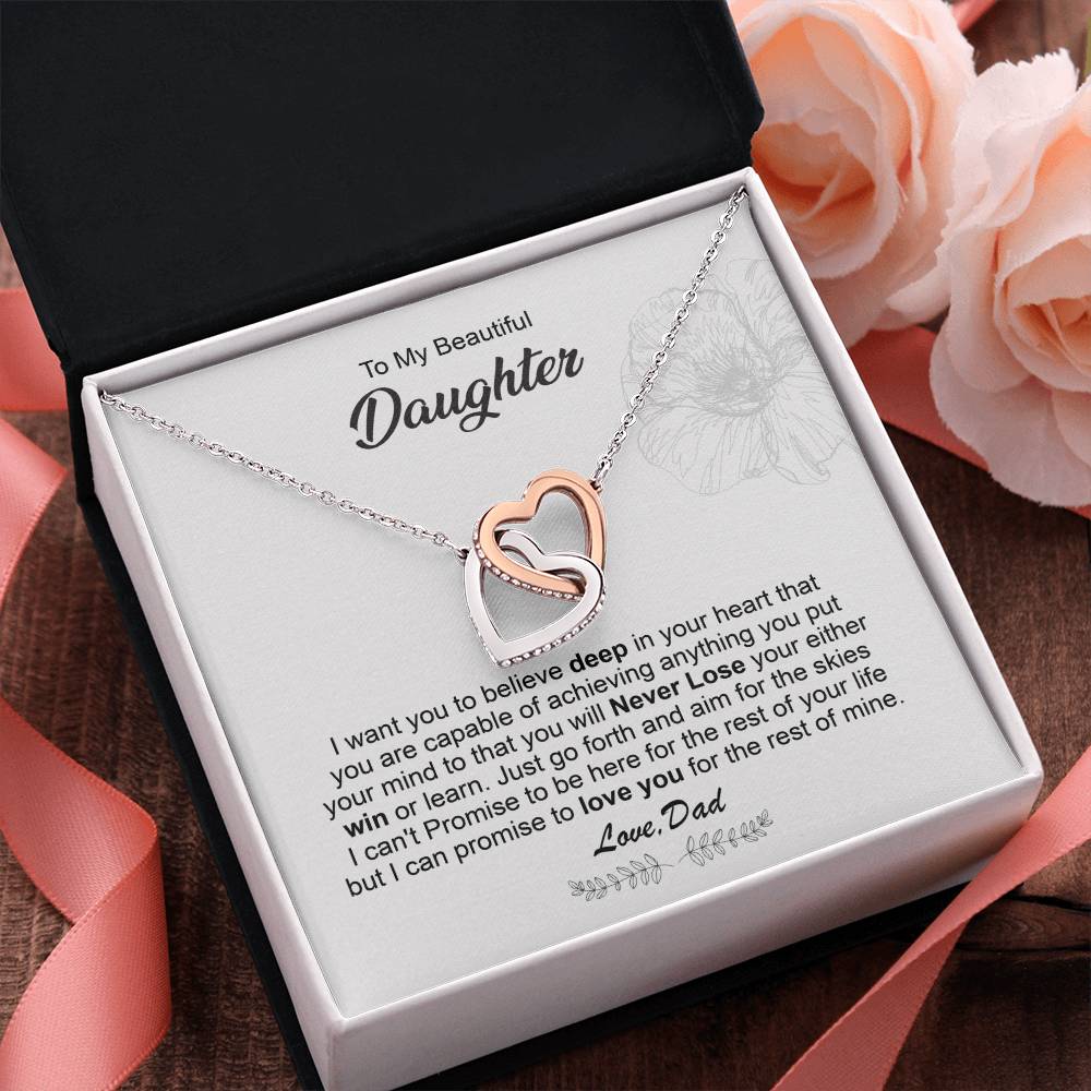 Gift Necklace for Daughter from Dad with Message Card