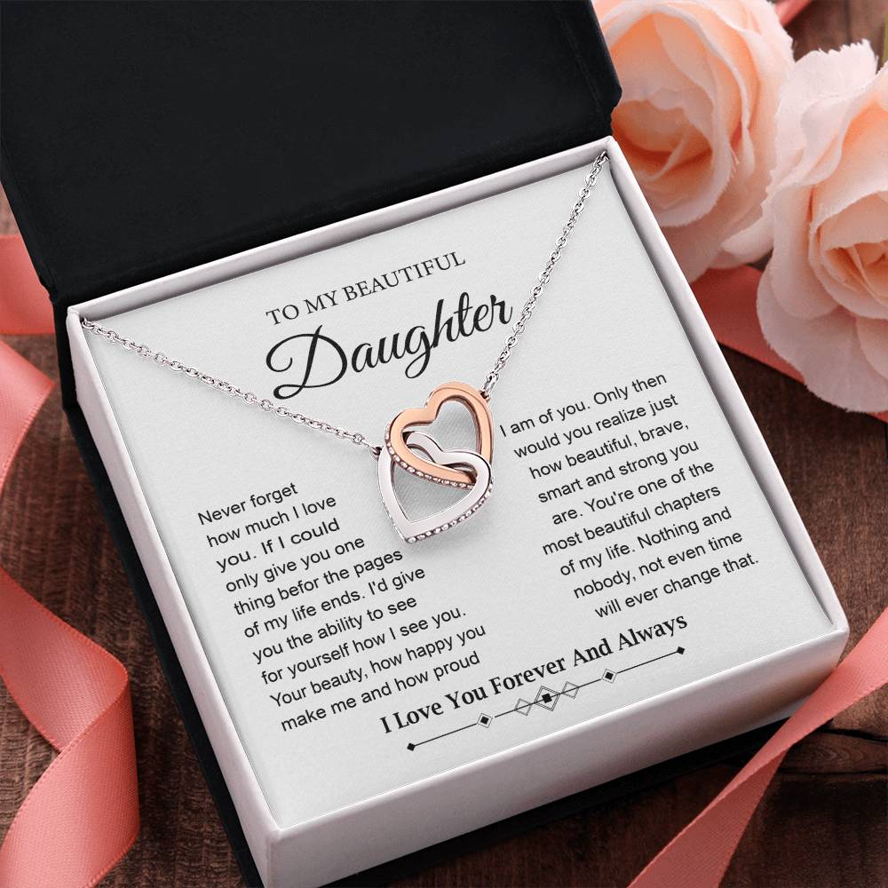 Daughter Necklace Gift from Mom or Dad with Love Card