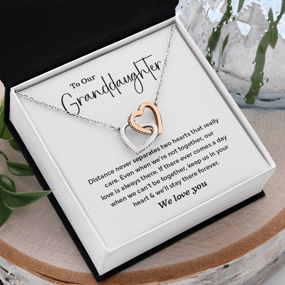 To Our Granddaughter Necklace Gift – Always in Your Heart Message