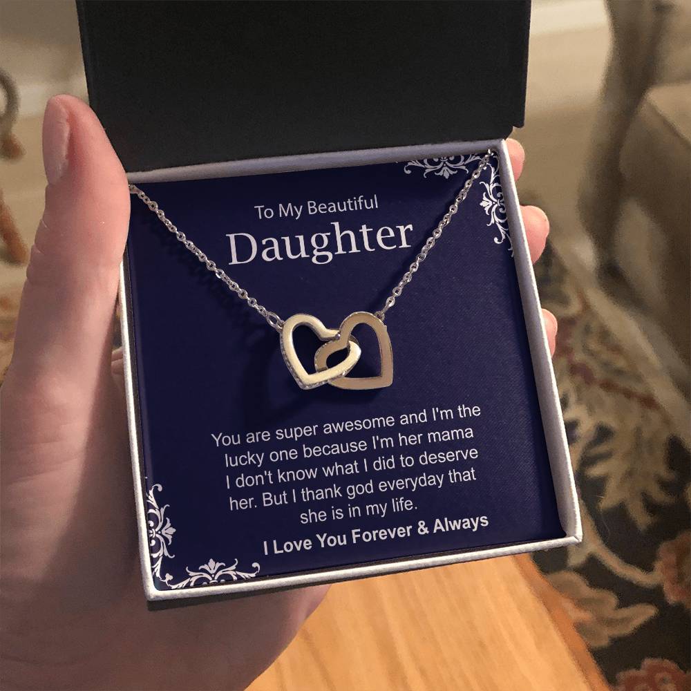 Daughter Necklace Gift from Mom with Message Card