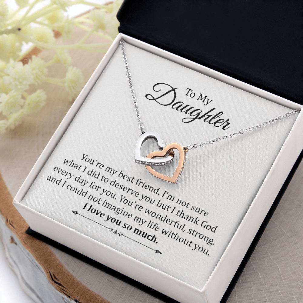 Daughter Necklace Gift with Heartfelt Friendship Quote