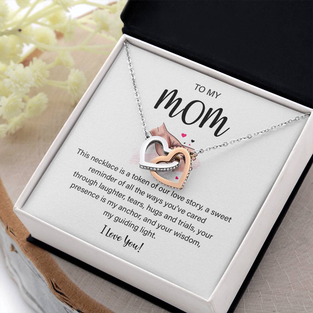 Mom Necklace with Heart Pendant and Loving Note